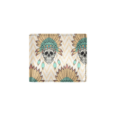 Indian Skull Pattern Men's ID Card Wallet