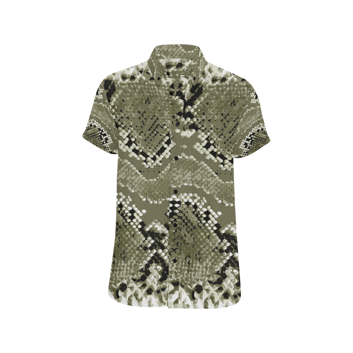 Python Pattern Print Design A04 Men's Short Sleeve Button Up Shirt
