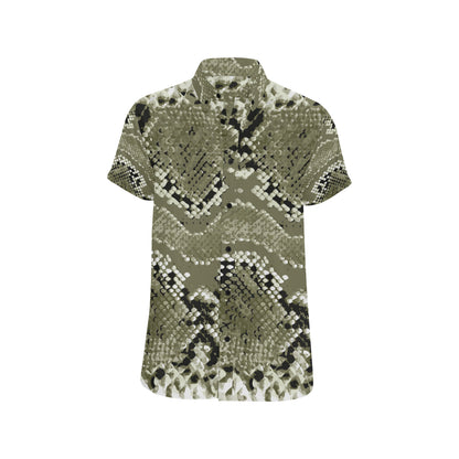 Python Pattern Print Design A04 Men's Short Sleeve Button Up Shirt