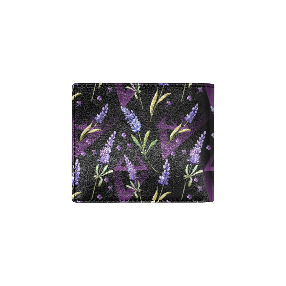 Lavender Pattern Print Design LV07 Men's ID Card Wallet
