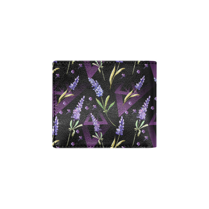 Lavender Pattern Print Design LV07 Men's ID Card Wallet