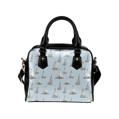 Sailing Ships Pattern Print Design A01 Shoulder Handbag