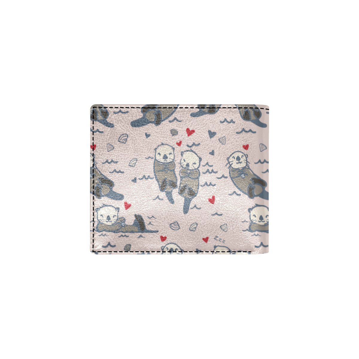 Sea Otter Pattern Print Design 02 Men's ID Card Wallet