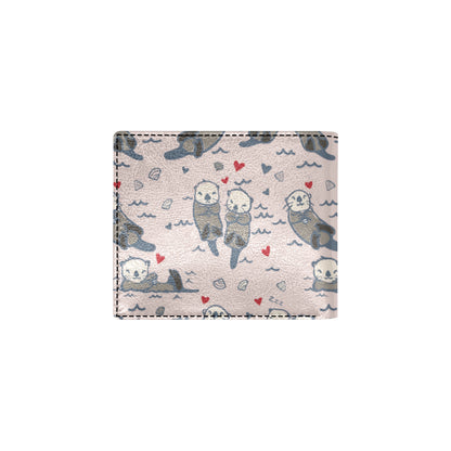 Sea Otter Pattern Print Design 02 Men's ID Card Wallet