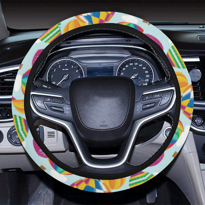 Ballon Pattern Print Design 07 Steering Wheel Cover with Elastic Edge