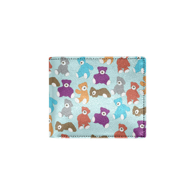 Bear Cute Pattern Print Design 03 Men's ID Card Wallet