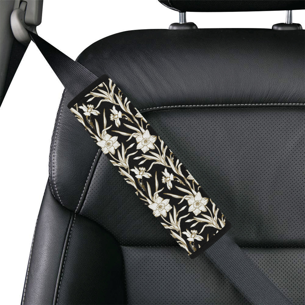 Daffodils Pattern Print Design DF06 Car Seat Belt Cover