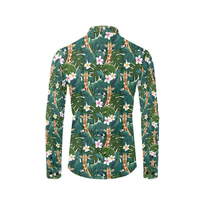 Giraffe Jungle Design Print Men's Long Sleeve Shirt