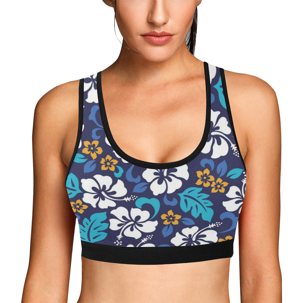 Hibiscus Pattern Print Design HB030 Sports Bra