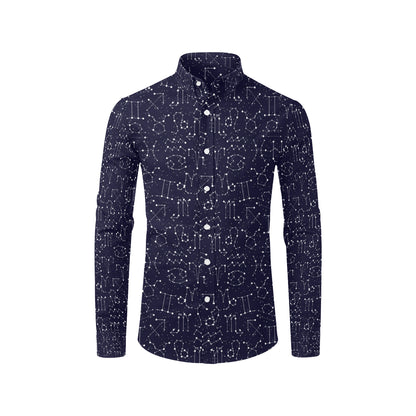 Zodiac Pattern Design Print Men's Long Sleeve Shirt