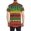 Rasta Pattern Print Design A01 Men's Short Sleeve Button Up Shirt