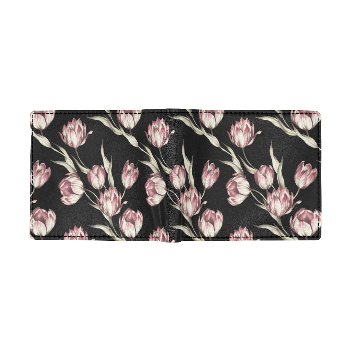 Tulip Pink Pattern Print Design TP02 Men's ID Card Wallet