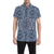 Leopard Blue Skin Print Men's Short Sleeve Button Up Shirt