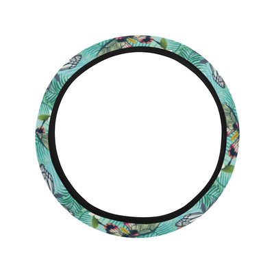 Butterfly Pattern Print Design 09 Steering Wheel Cover with Elastic Edge