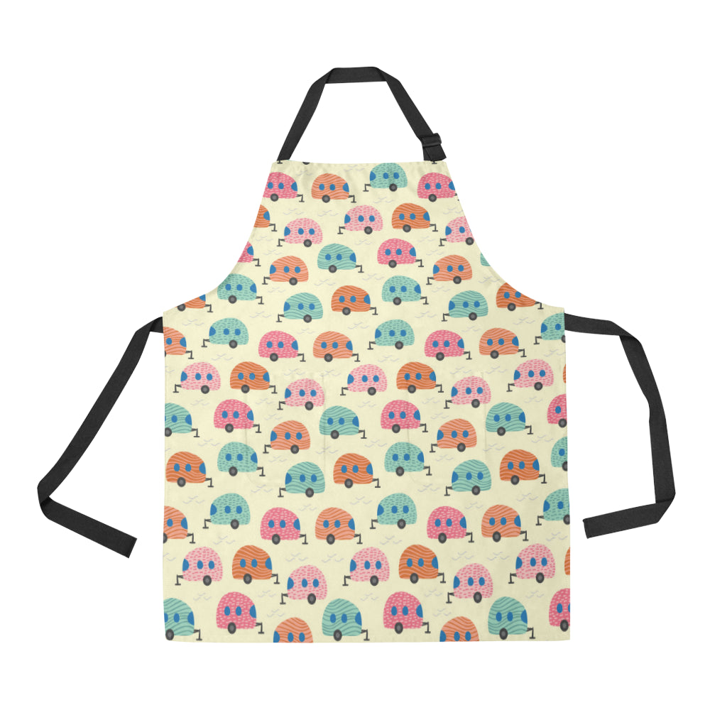 Camper Pattern Print Design 06 Apron with Pocket