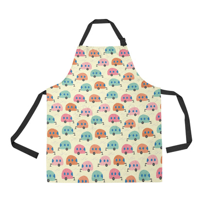 Camper Pattern Print Design 06 Apron with Pocket