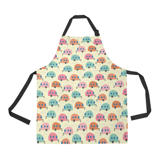 Camper Pattern Print Design 06 Apron with Pocket