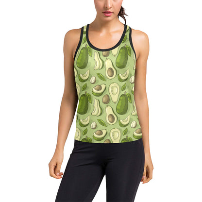 Avocado Pattern Print Design AC03 Women's Racerback Tank Top