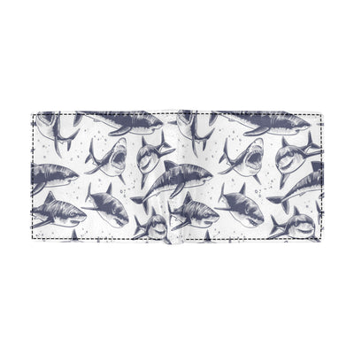 Great White Shark Pattern Print Design 02 Men's ID Card Wallet