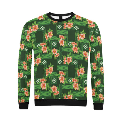 Hibiscus Pattern Print Design HB05 Men Long Sleeve Sweatshirt