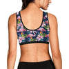 Flamingo Hibiscus Print Sports Bra