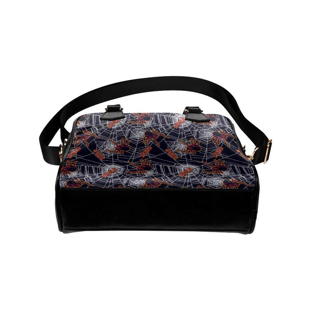 Tarantula Spiderwebs Pattern Print Design 01 Shoulder Handbag