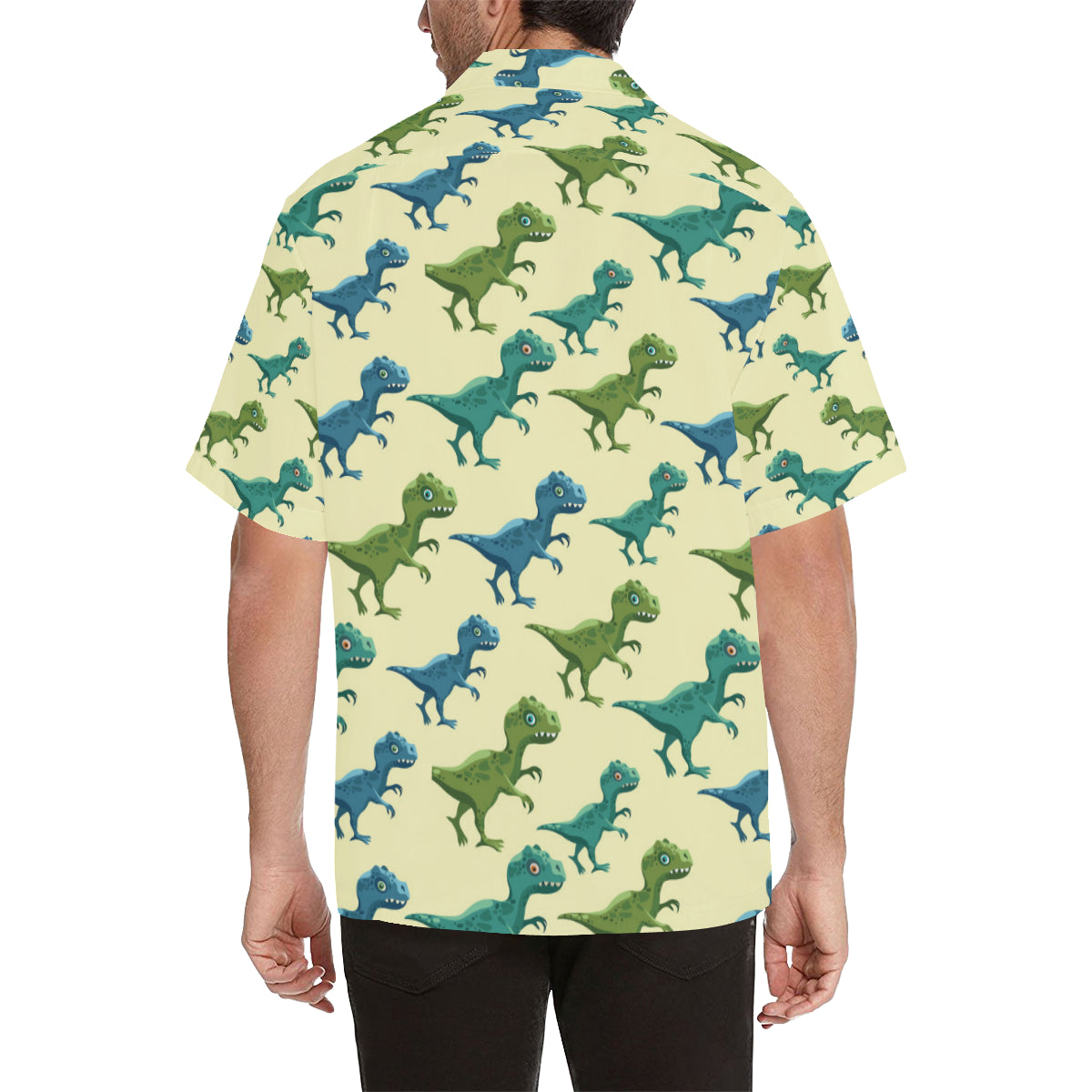 T Rex Pattern Print Design A04 Men's Hawaiian Shirt