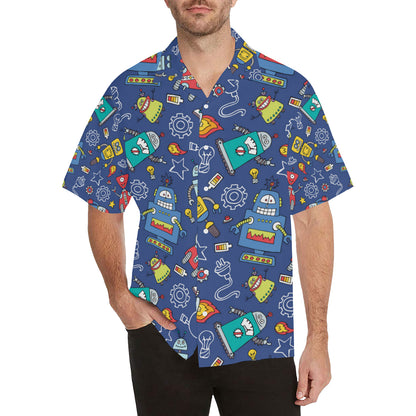 Robot Pattern Print Design A03 Men's Hawaiian Shirt