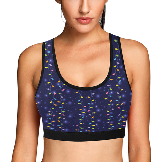 Christmas Light Pattern Print Design 03 Sports Bra