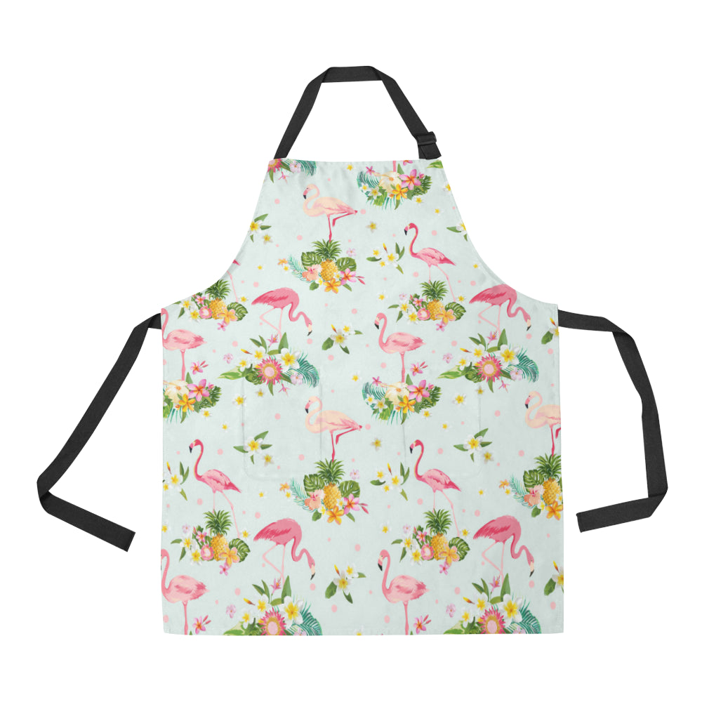 Flamingo Sweet Pattern Apron with Pocket