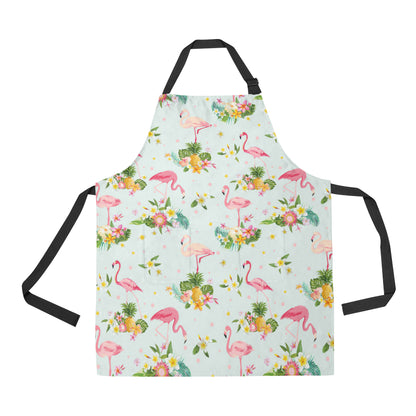Flamingo Sweet Pattern Apron with Pocket