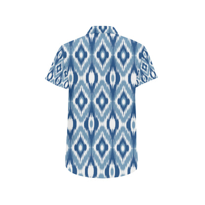 Ikat Pattern Print Design 03 Men's Short Sleeve Button Up Shirt