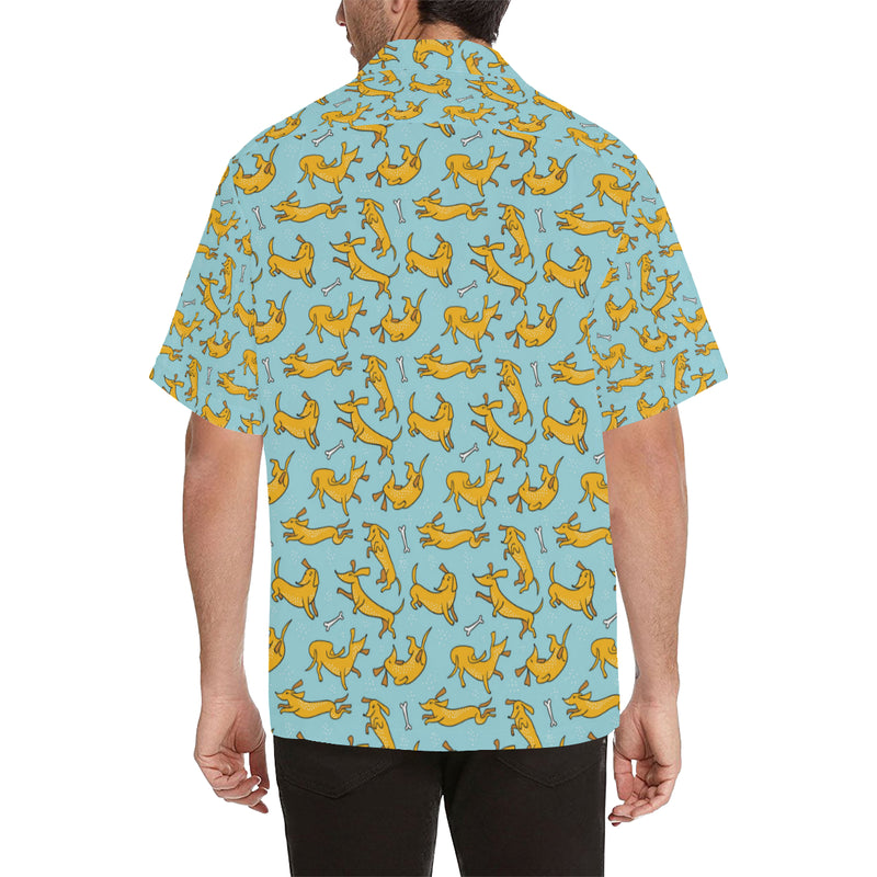 Dachshund Pattern Print Design 08 Men's Hawaiian Shirt