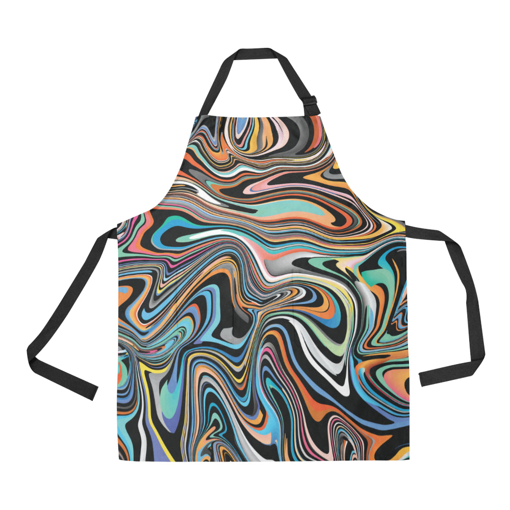 Liquid Pattern Print Design 02 Apron with Pocket