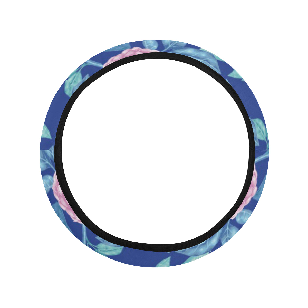 Camellia Pattern Print Design CM05 Steering Wheel Cover with Elastic Edge