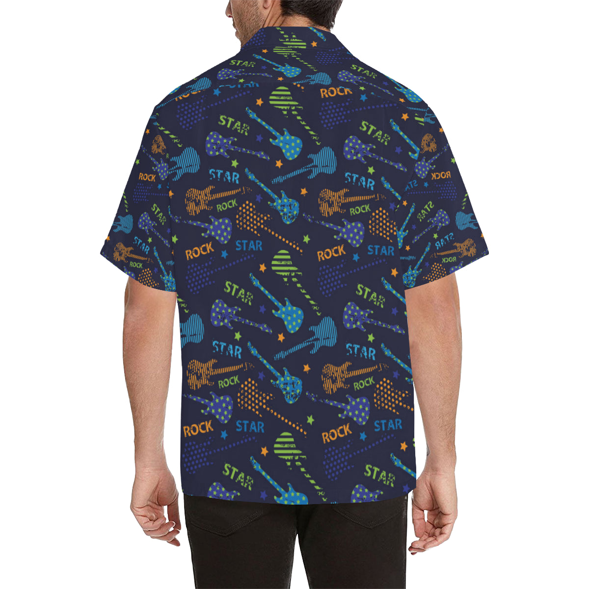 Rock and Roll Pattern Print Design A04 Men's Hawaiian Shirt