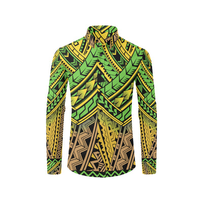 Polynesian Tribal Color Men's Long Sleeve Shirt