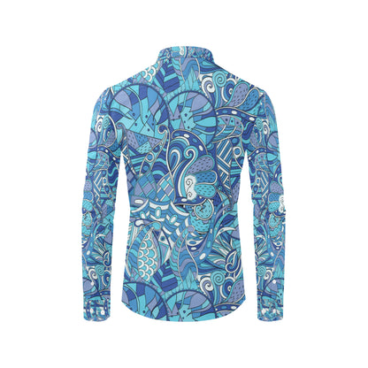Funky Retro Pattern Print Design A02 Men's Long Sleeve Shirt