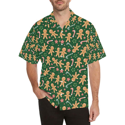 Gingerbread Pattern Print Design 04 Men's Hawaiian Shirt