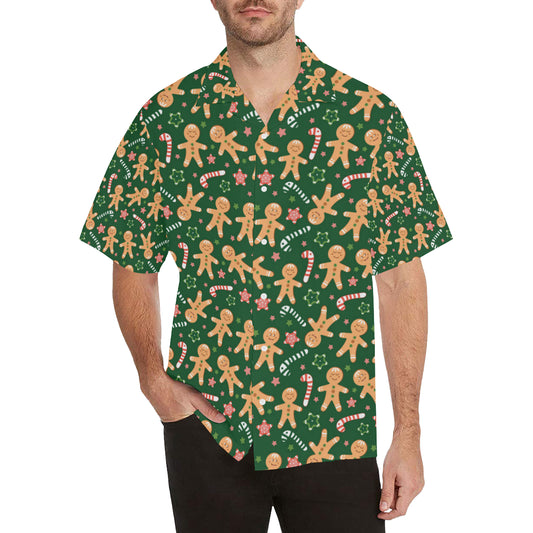 Gingerbread Pattern Print Design 04 Men's Hawaiian Shirt