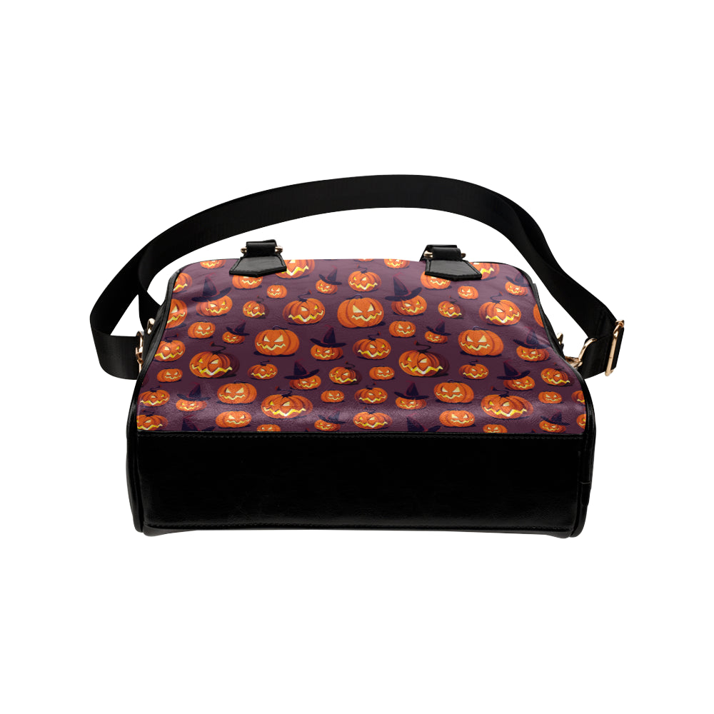Halloween Pumpkin Pattern Print Design 03 Shoulder Handbag