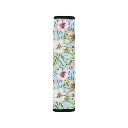 Tropical Flower Pattern Print Design TF05 Car Seat Belt Cover