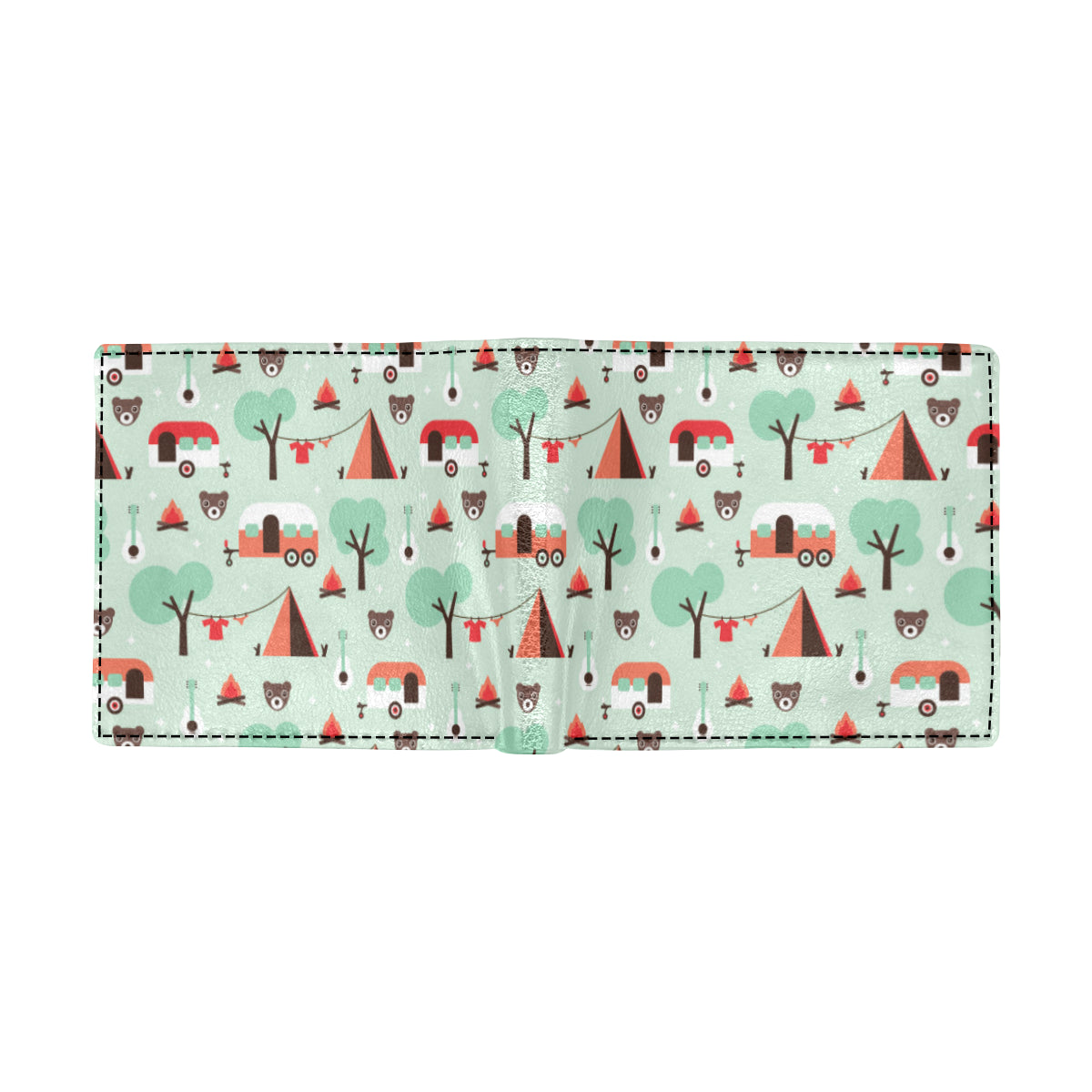 Camper Tent Pattern Print Design 01 Men's ID Card Wallet