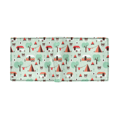 Camper Tent Pattern Print Design 01 Men's ID Card Wallet