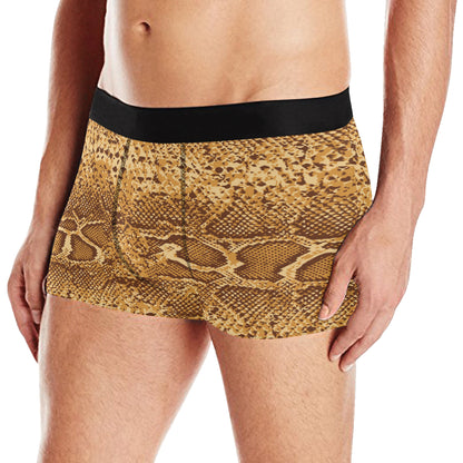 Python Brown Pattern Print Design A03 Men's Boxer Briefs