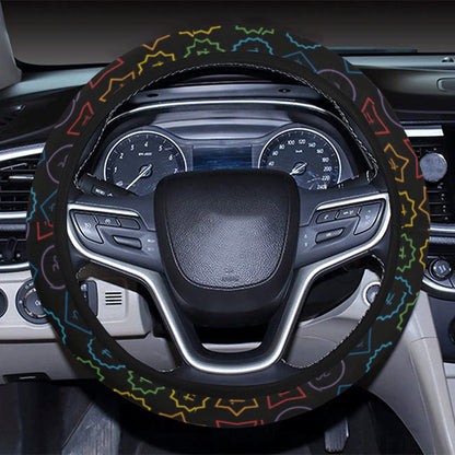 Chakra Colorful Symbol Pattern Steering Wheel Cover with Elastic Edge