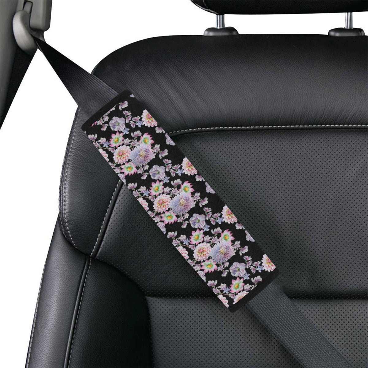 Dahlia Pattern Print Design DH012 Car Seat Belt Cover