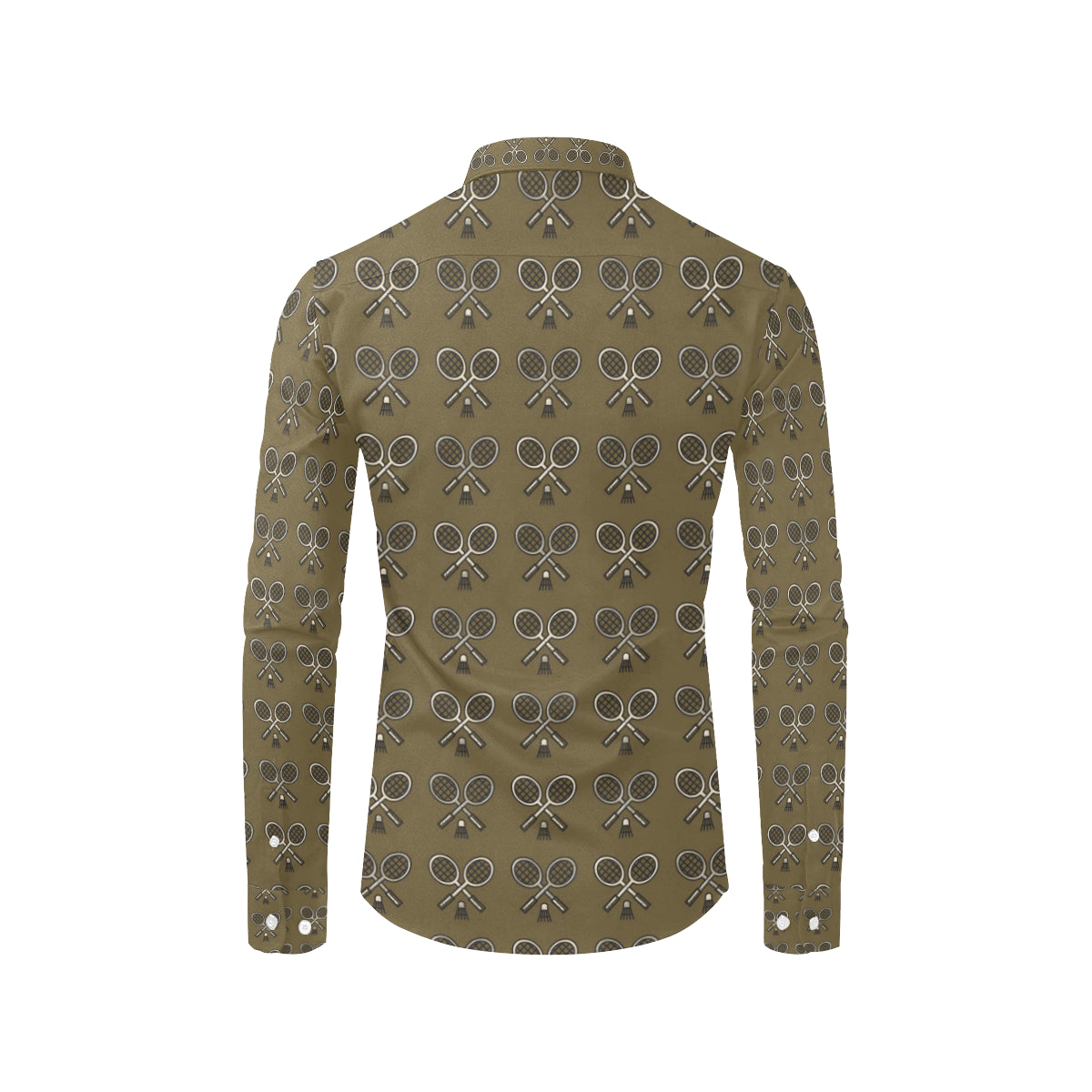 Badminton Pattern Print Design 07 Men's Long Sleeve Shirt