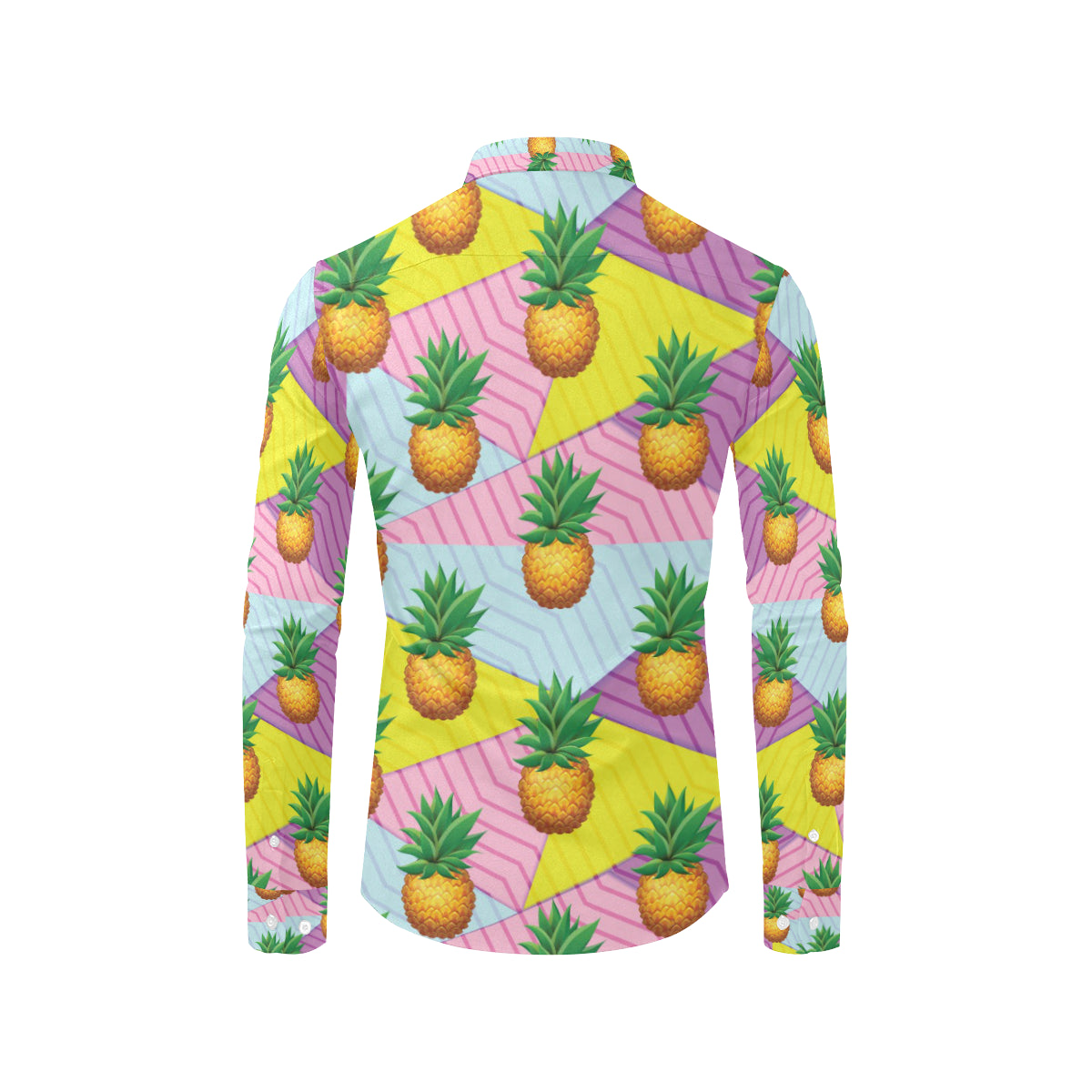 Pineapple Pattern Print Design PP05 Men's Long Sleeve Shirt