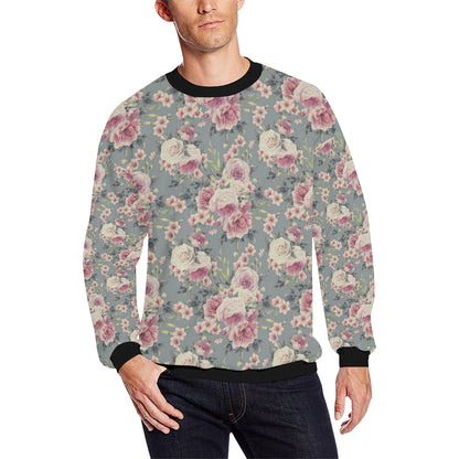 Peony Pattern Print Design PE05 Men Long Sleeve Sweatshirt